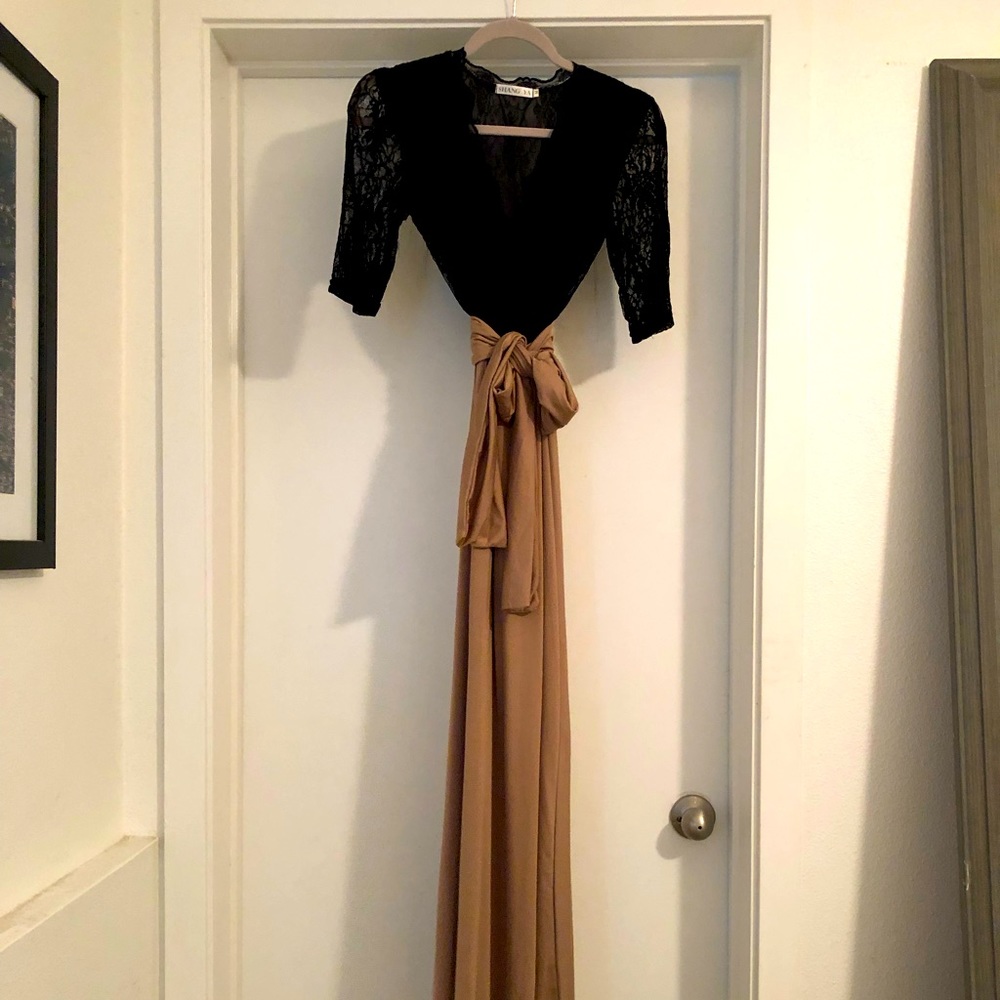 Black and Tan evening gown.